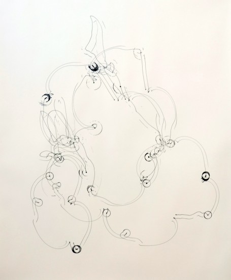 trajectoire 1, marqueur sur papier, 120 x 100 cm