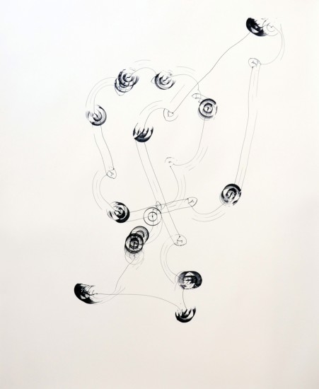 trajectoire 2, marqueur sur papier, 120 x 100 cm