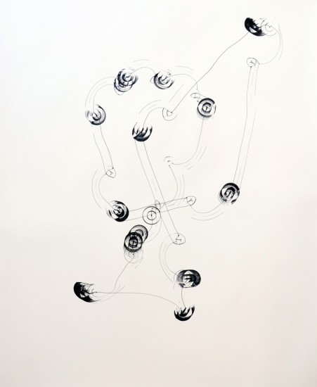 trajectoire 2, marqueur sur papier, 120 x 100 cm