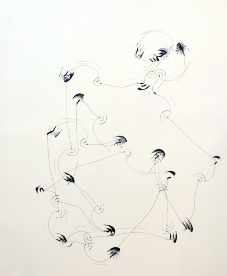 trajectoire 3, marqueur sur papier, 120 x 100 cm