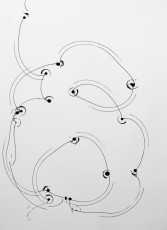 trajectoire 6, marqueur sur papier, 70 x 50 cm