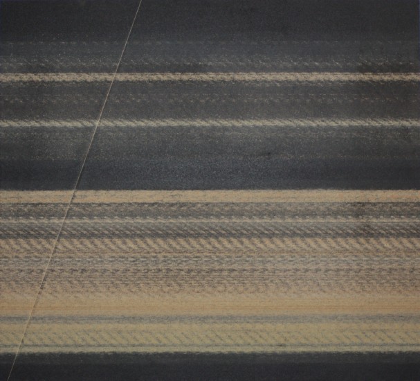 abrasif usagé marouflé sur dibond, 114 x 125 cm