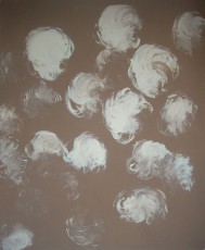 blanc sur fond marron, 160x130cm