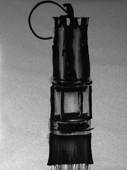 lampe de mineur,encre de chine sur papier,  200x150 cm