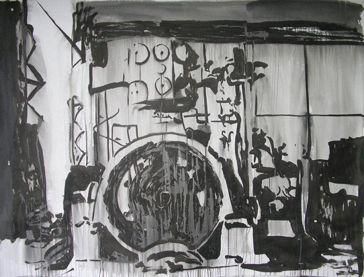 Machine 1, encre de chine sur papier, 150x200 cm