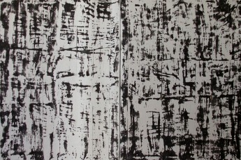 papier fax / 1, diptyque, papier fax tendu sur chassis, 200X300cm