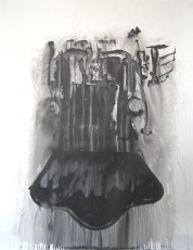 Train, encre de chine sur papier, 100x75cm